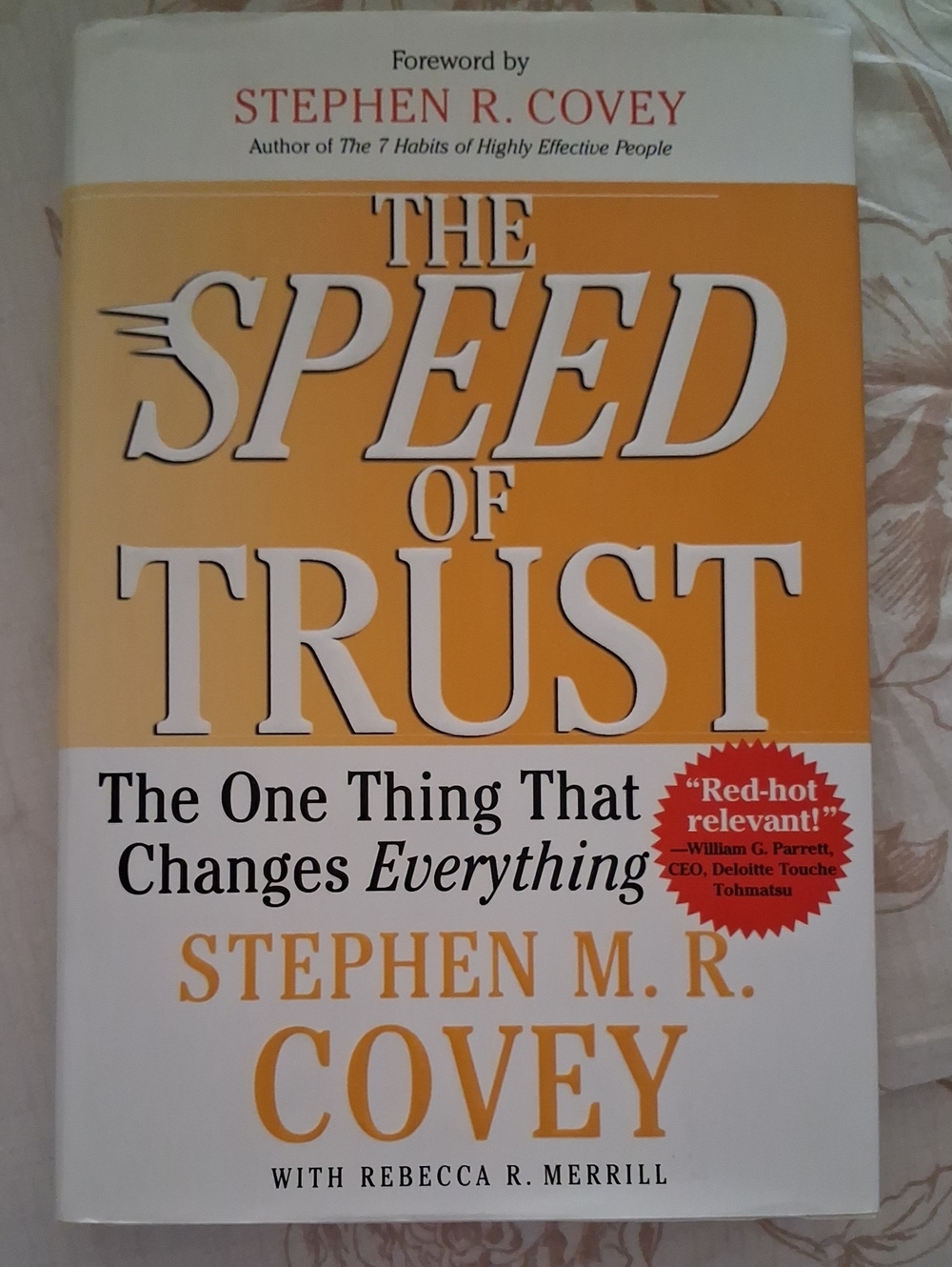 The Speed of Trust - Yellow and White Cover by